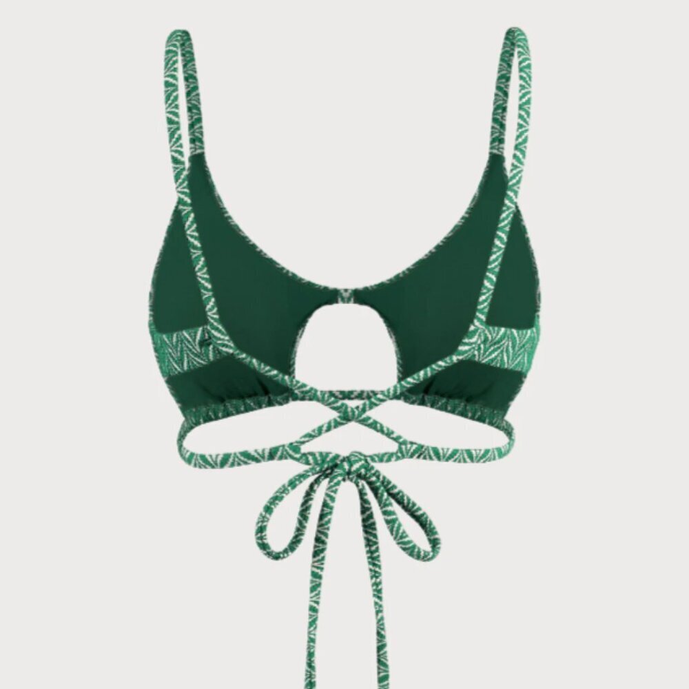 Chic Green Patterned Bikini Top - Picture 7 of 10
